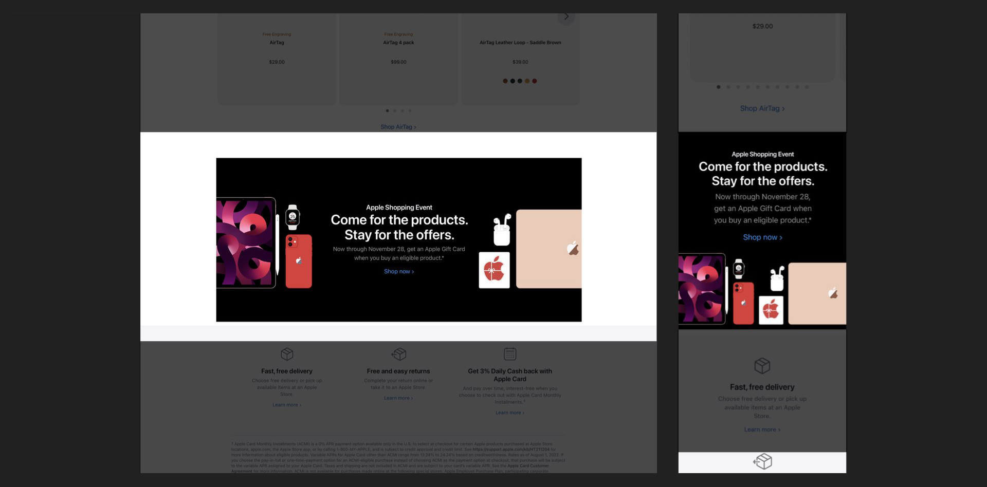 Alternate homepage banners