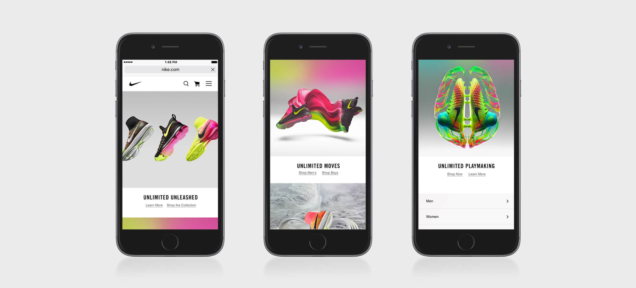 Nike.com homepage update