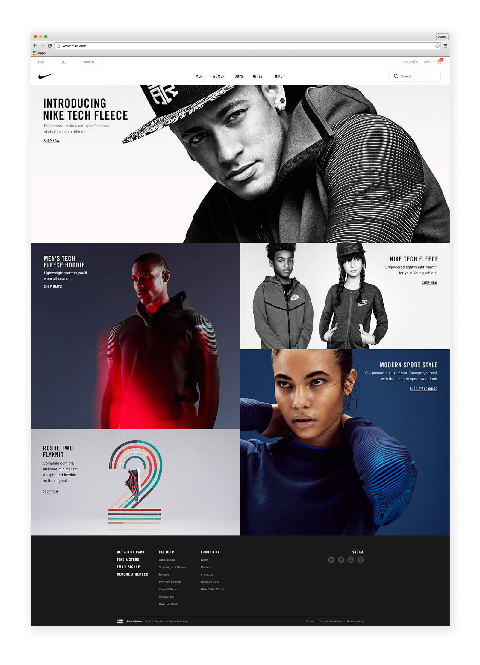 Nike.com homepage update