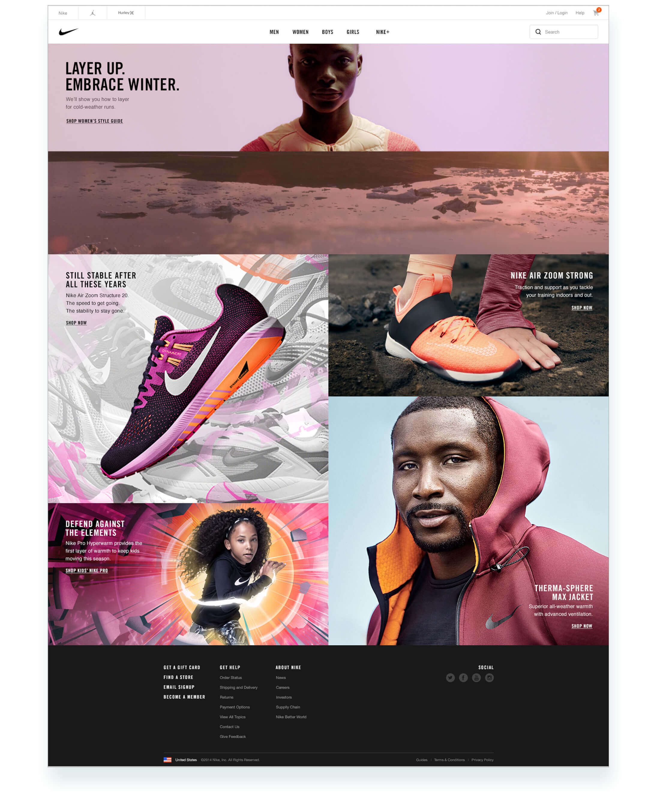 Nike.com homepage update
