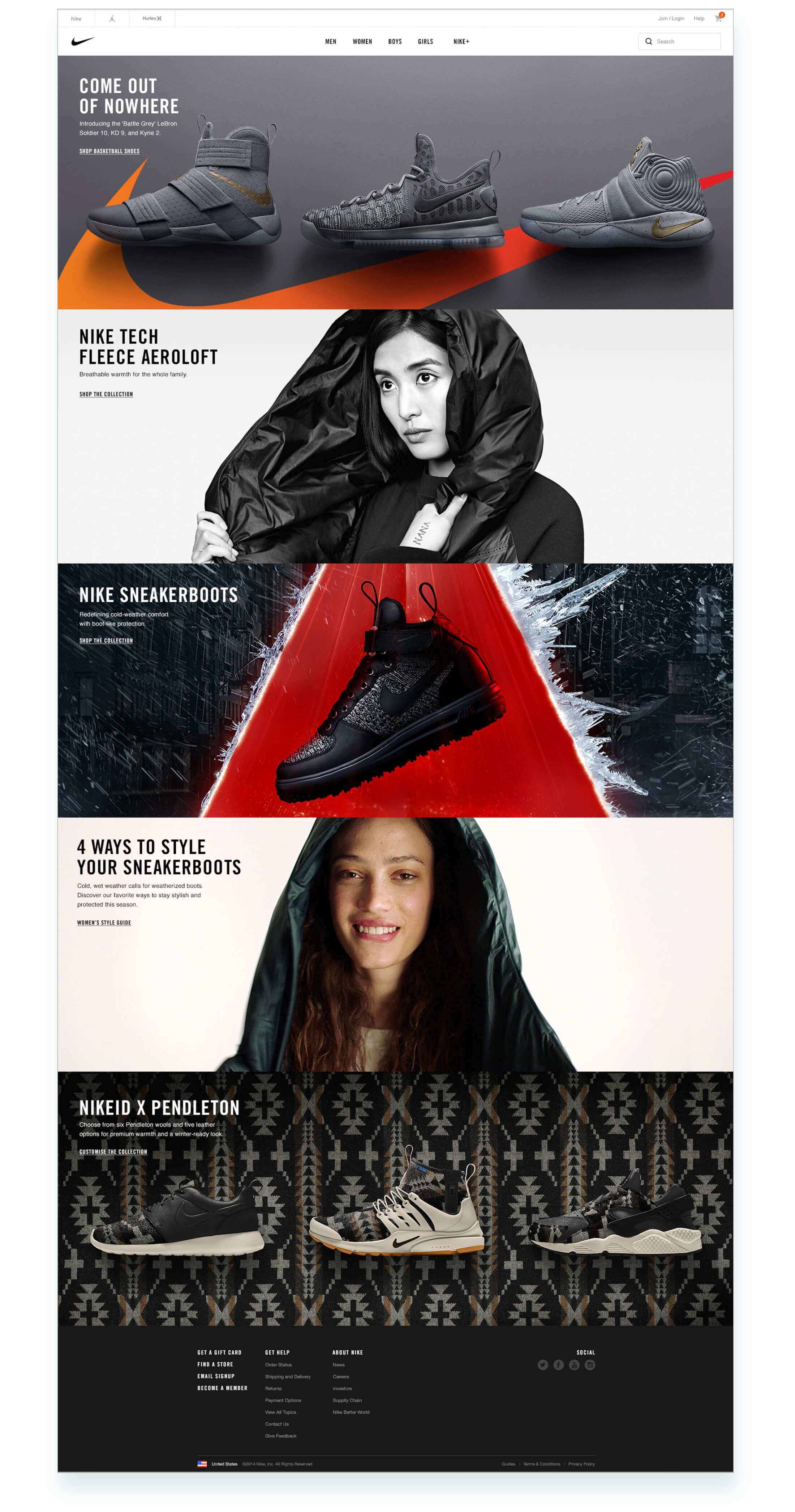 Nike.com homepage update