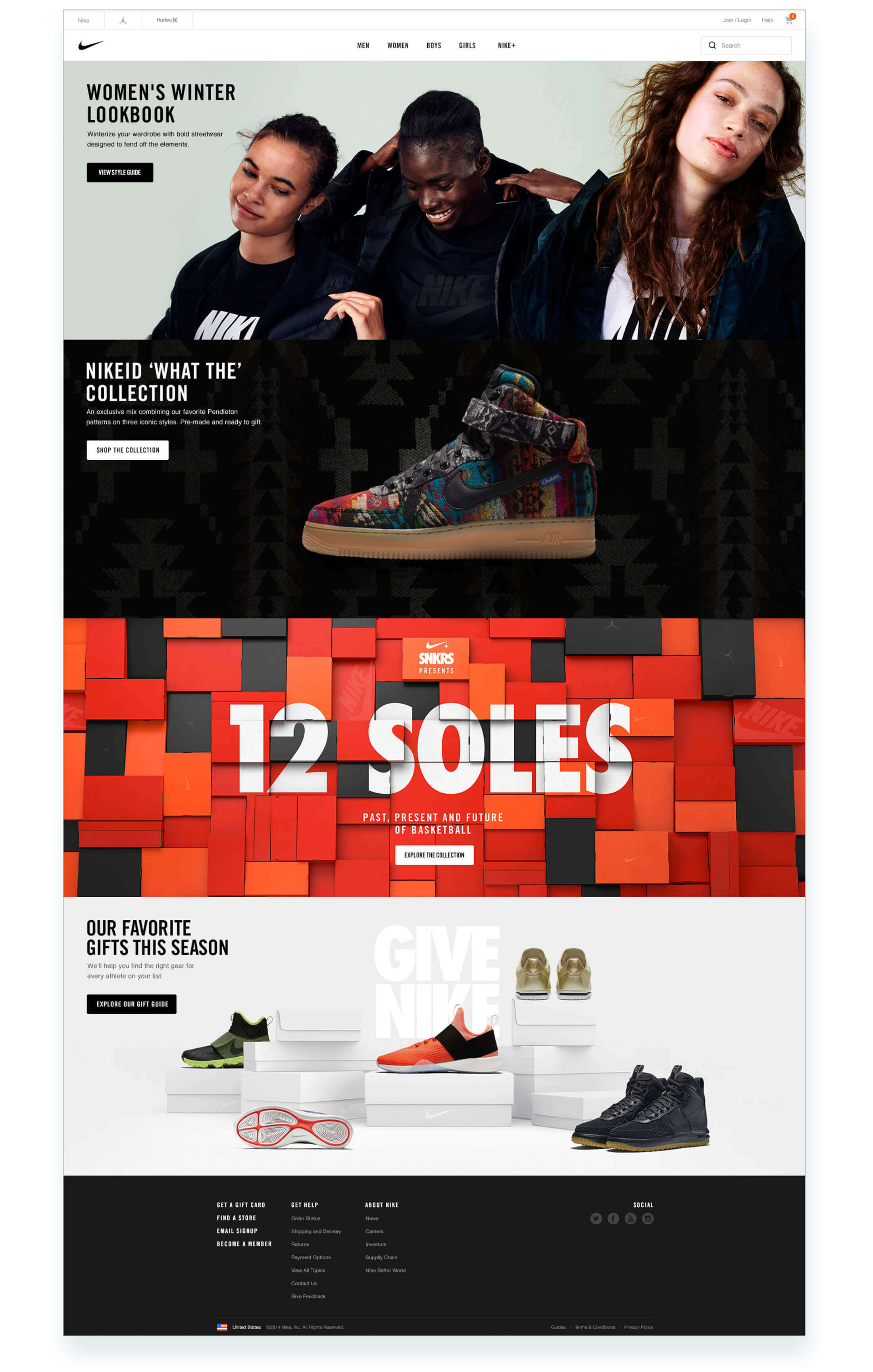 Nike.com homepage update