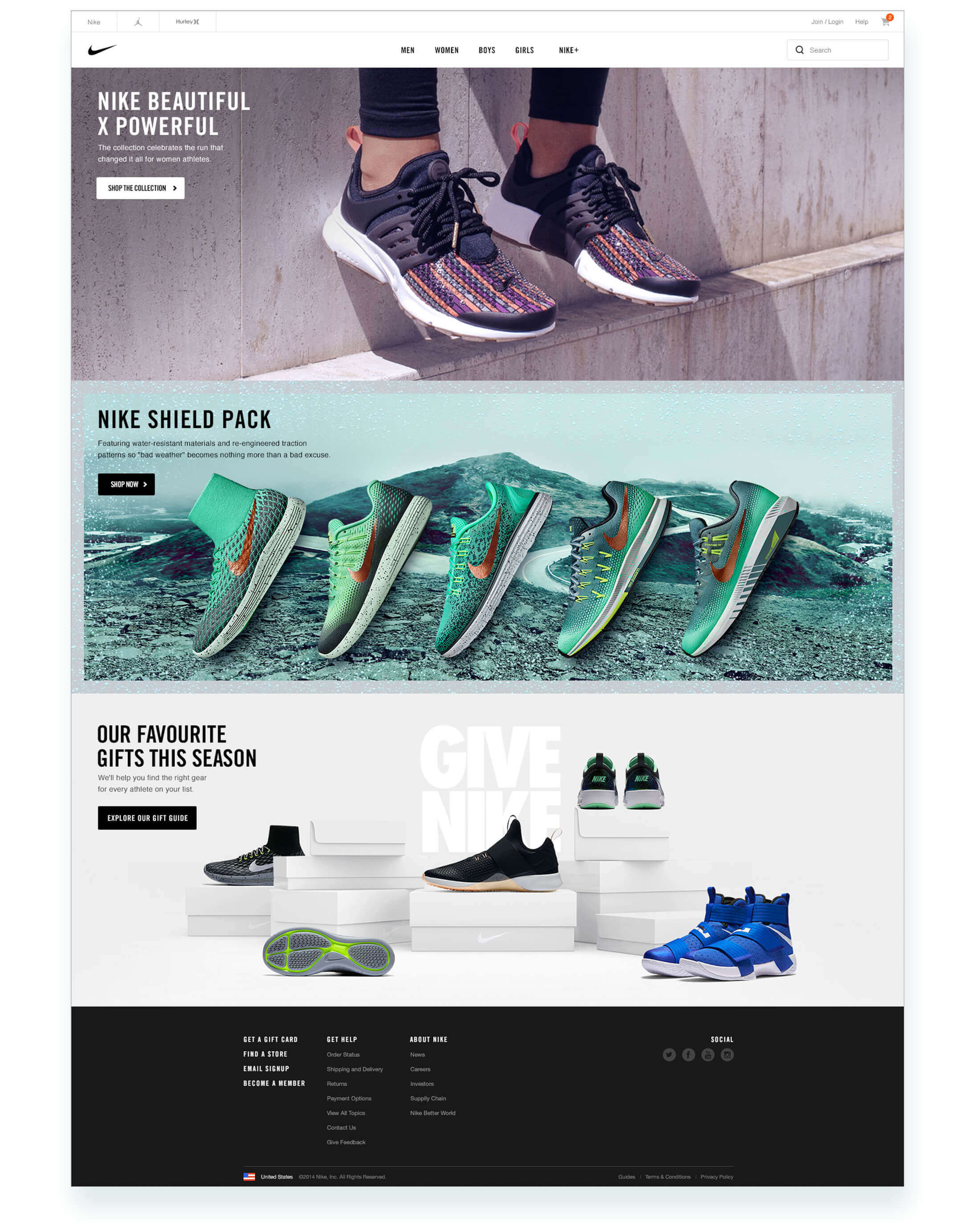 Nike.com homepage update